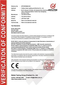 Certificat CE (DOWN LIGHT)