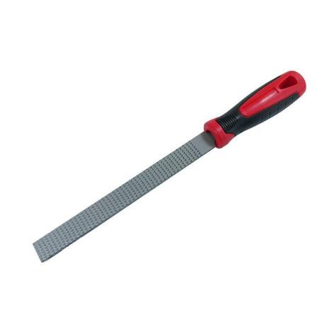 Flat wood rasp with wooden handle