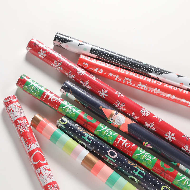 Holiday gift decoration customize speciality paper printed Christmas design DIY Gift Wrapping Paper for Roll