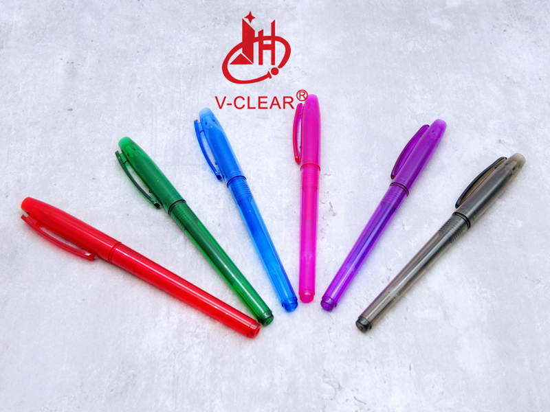 Erasable Friction Gel Pen with Rubber Erasers On Cap