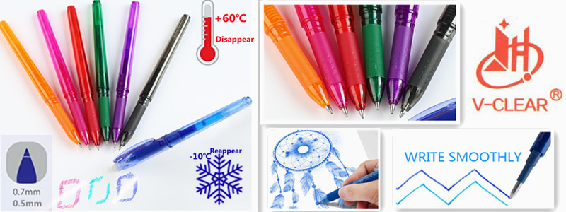 Coloring erasable gel pen