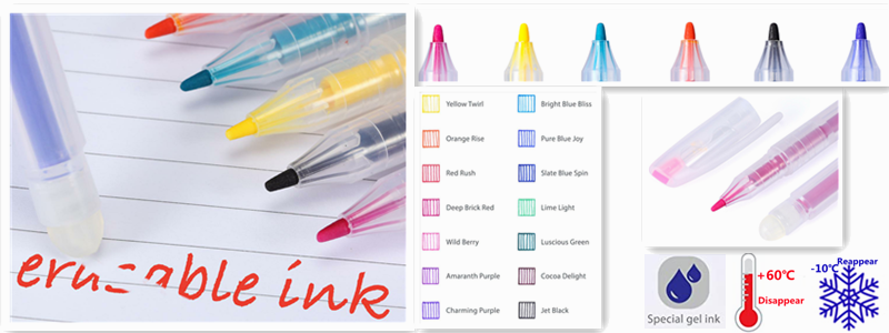 Coloring erasable marker pen for stationery