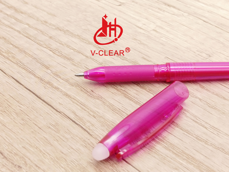 Erasable Friction Gel Pen with Rubber Erasers On Cap