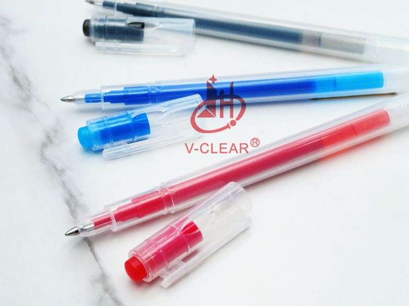 Erasable Gel Pen With Colorful Rubber On Cap