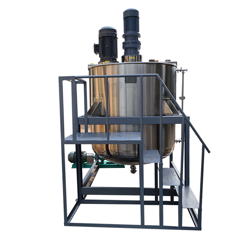 The cold and hot cylinder of food-grade 304 stainless steel mixing tank can be steam heated and electrically heated