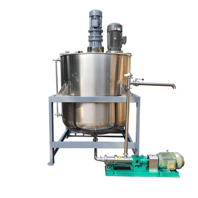 The cold and hot cylinder of food-grade 304 stainless steel mixing tank can be steam heated and electrically heated