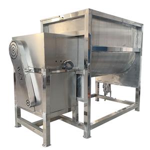 Horizontal mixer with spray stainless steel heating