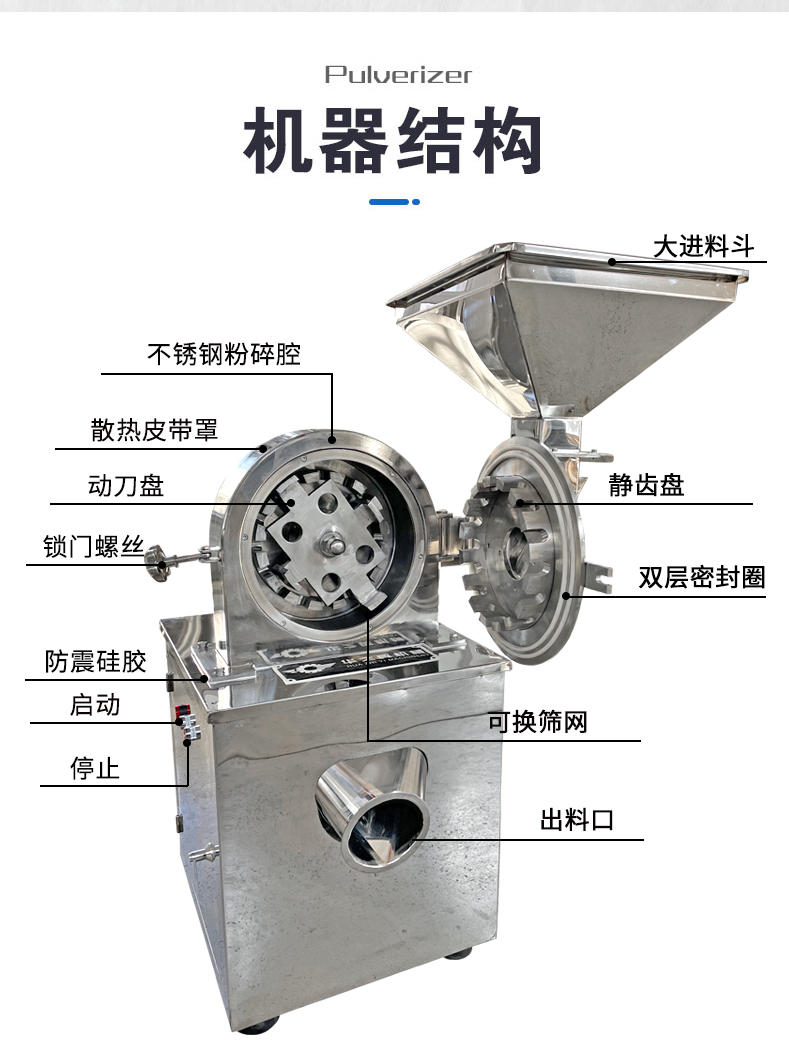 Multi functional stainless steel crusher