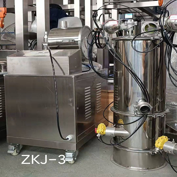 Dust free stainless steel vacuum feeding machine