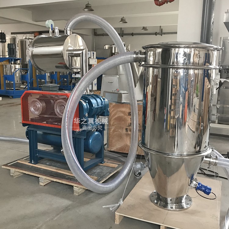 Dust free stainless steel vacuum feeding machine