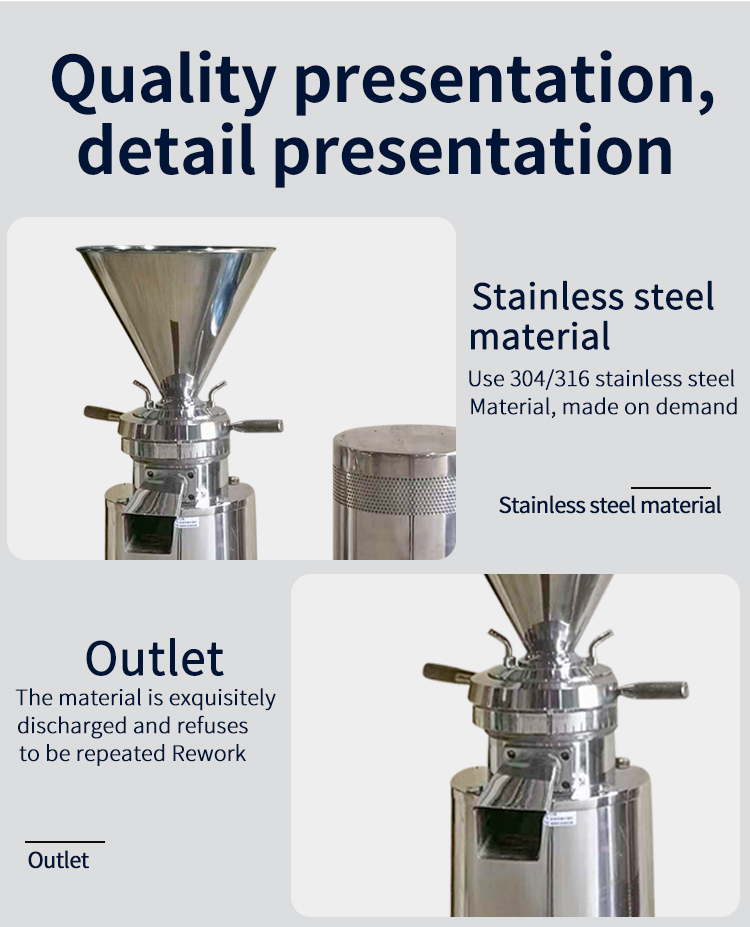 Split type food grade stainless steel colloid mill