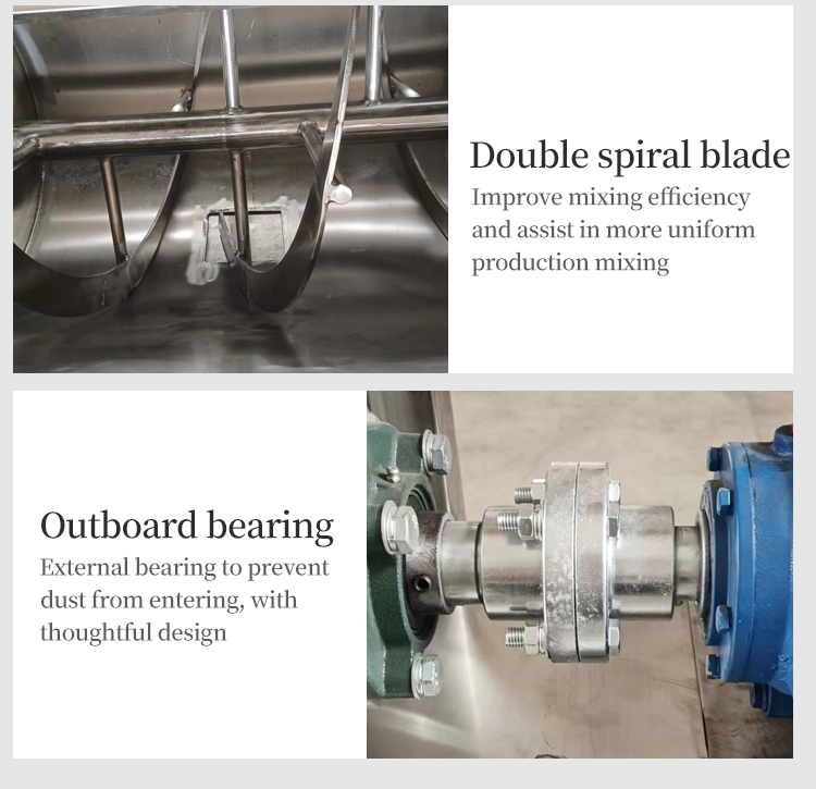 Horizontal powder mixer