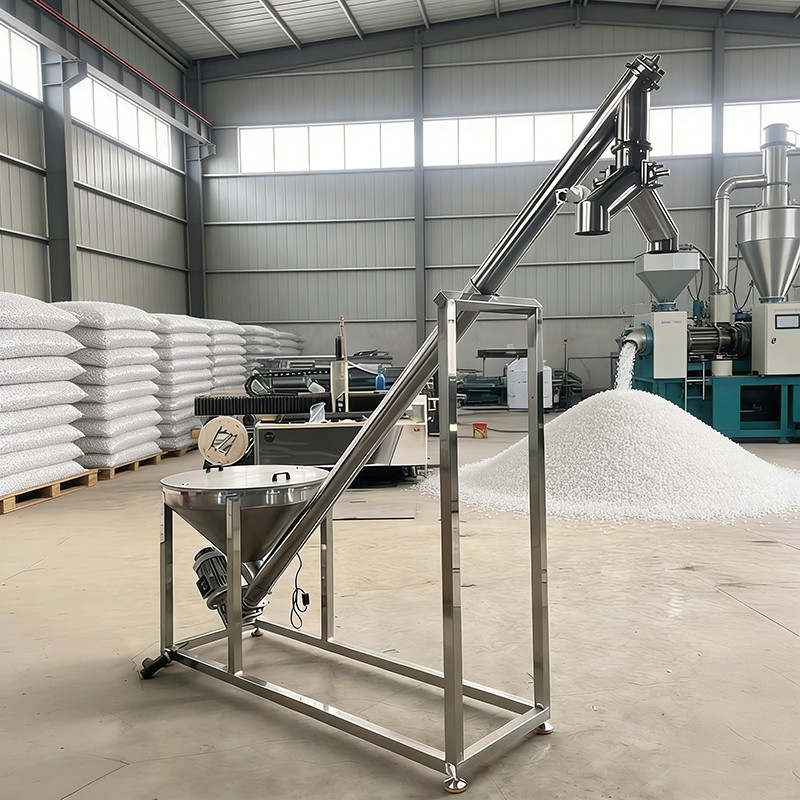 Inclined spiral feeder