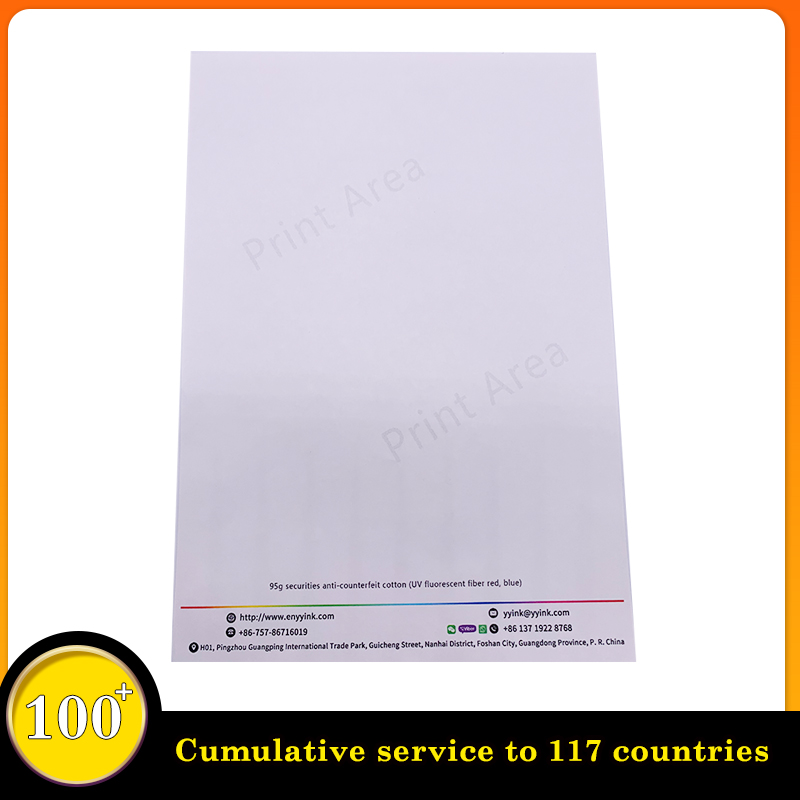 Blue And Red UV Invisible Fiber Security Paper