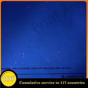 Blue And Red UV Invisible Fiber Security Paper