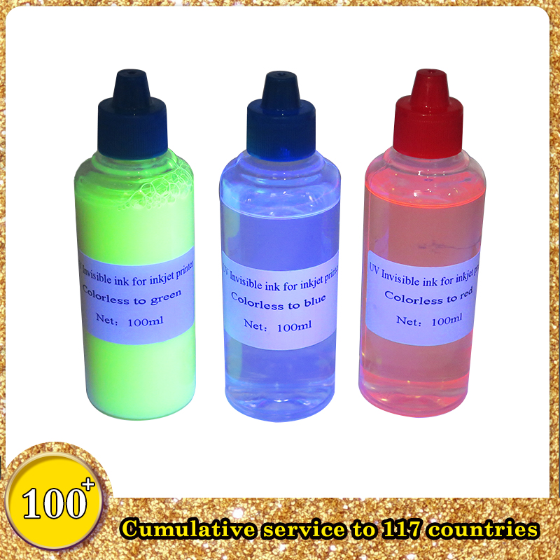 Solvent Based UV Invisible Ink Inkjet Print,Red/Blue/Yellow