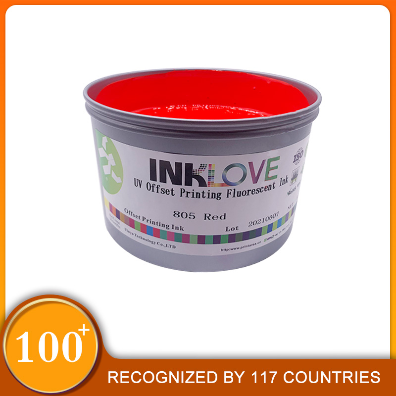 Offset UV fluorescent Ink Red Color