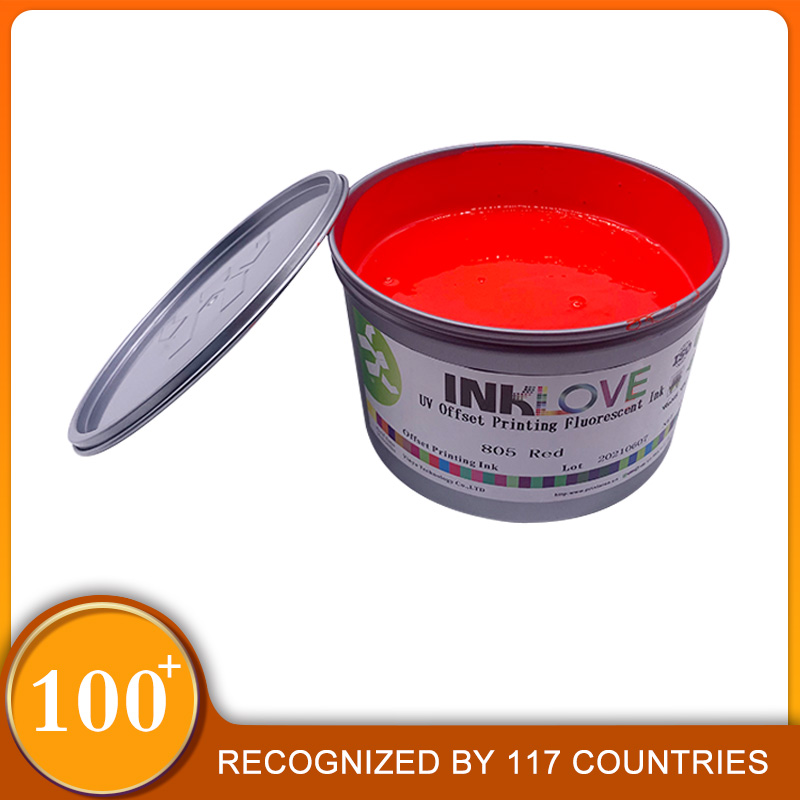 Offset UV Fluorescente Tinta Cor Vermelha