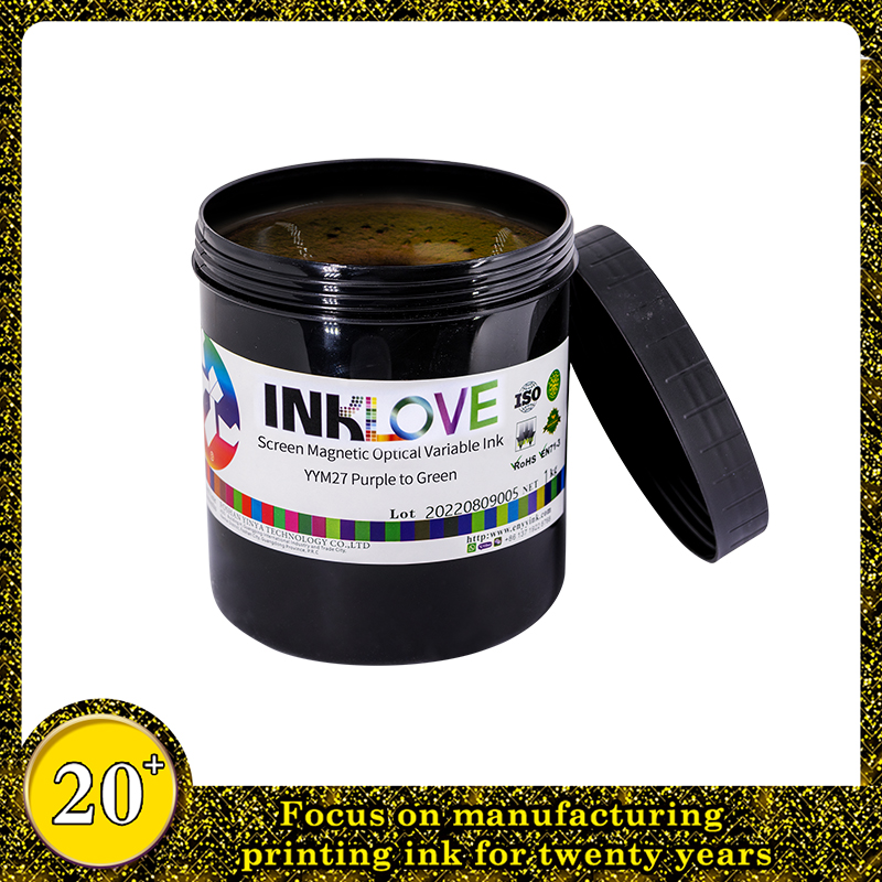 Screen Printing Optical Variable Magnetic Ink Purple to Green