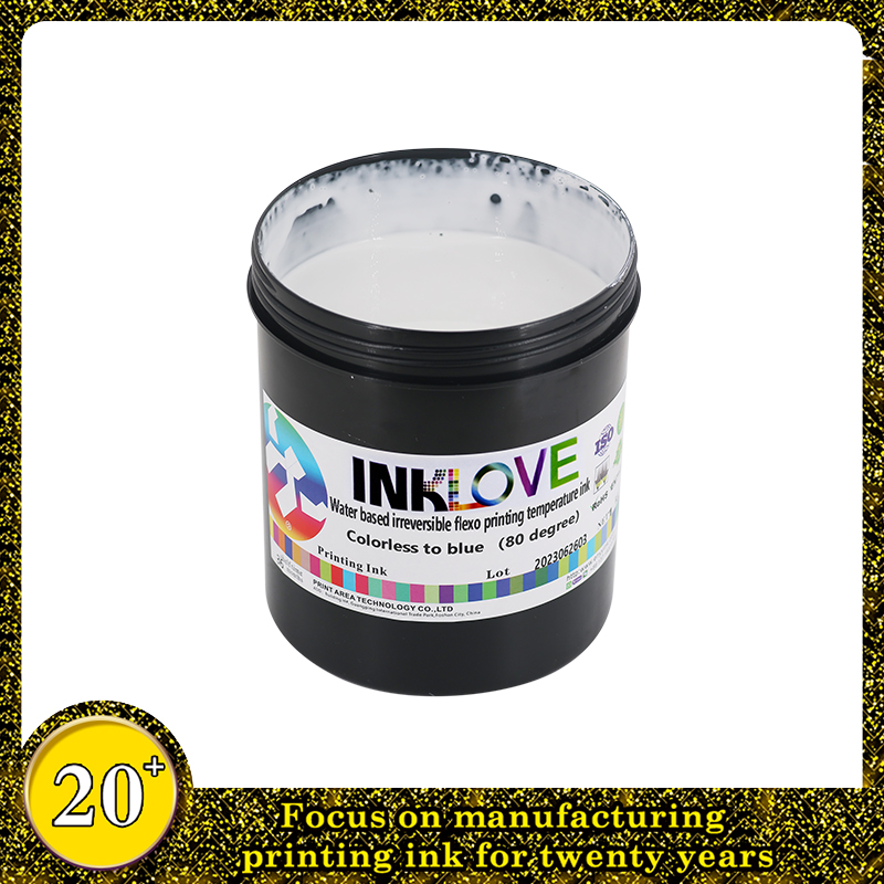 Screen Printing Temperature Change Ink Irreversible 80 degrees Colorless to Blue