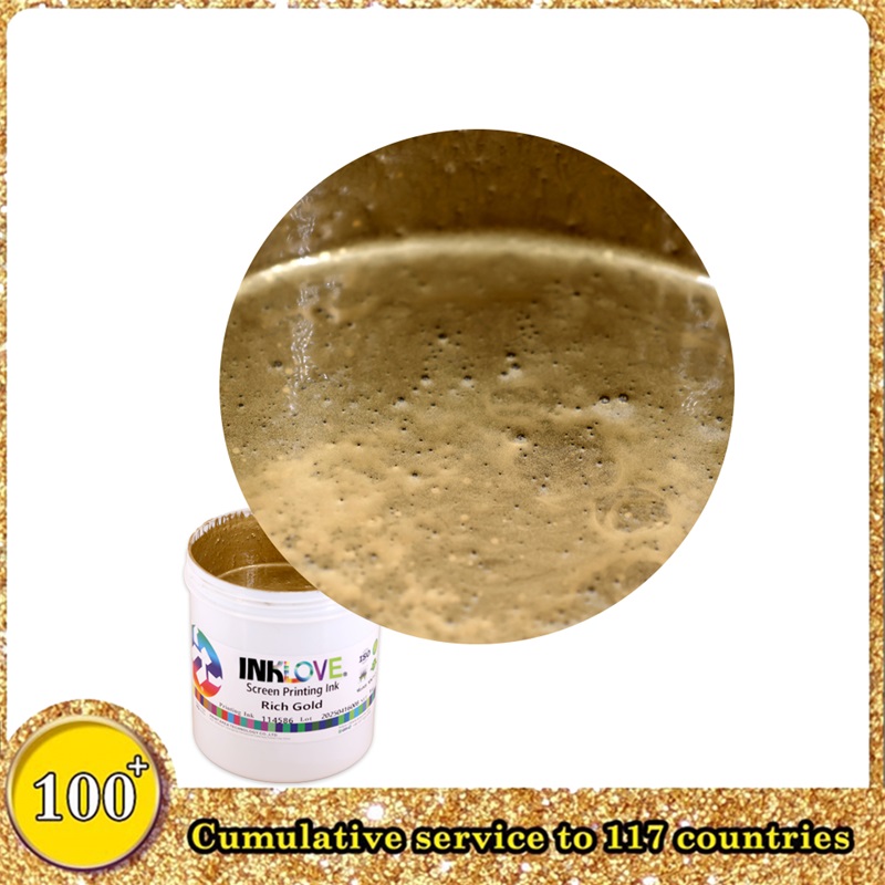 Redish Gold Silk Screen Printing Ink - Vibrant Metallic Effect for Plastic and Paper