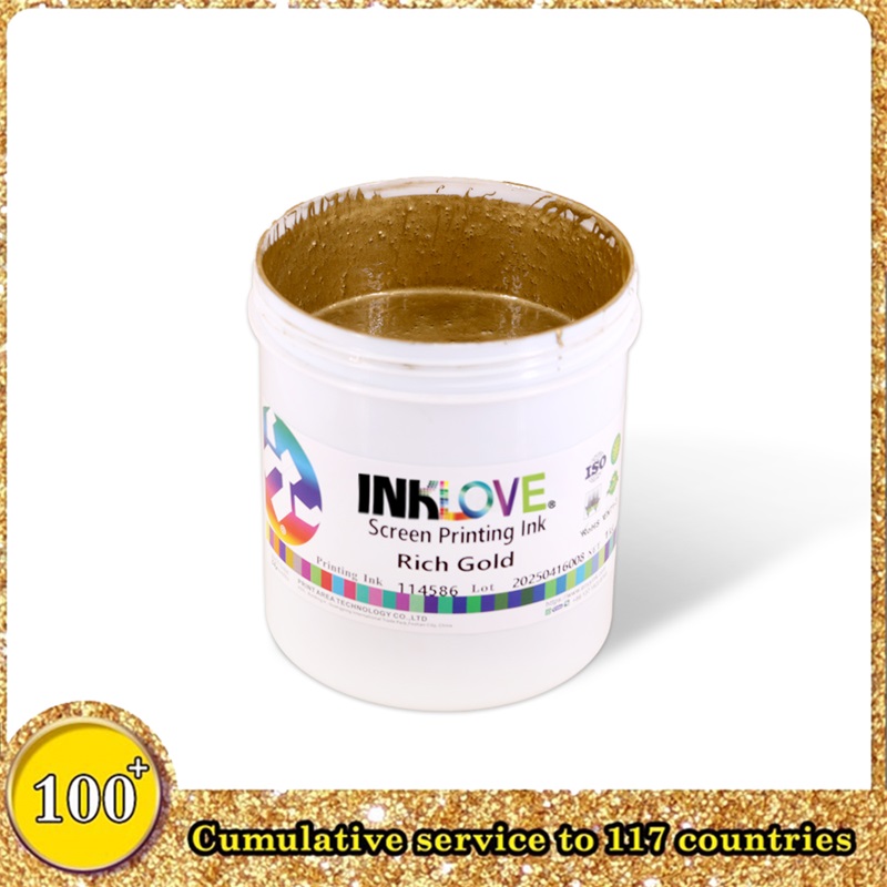 Redish Gold Silk Screen Printing Ink - Vibrant Metallic Effect for Plastic and Paper