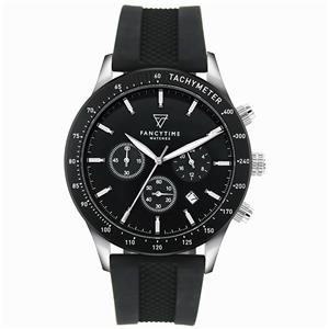 Black Leather Quartz Analog Wrist Watch