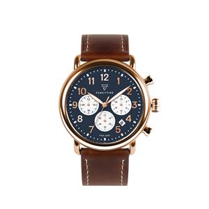Brown Leather Quartz Analog Wrist Watch