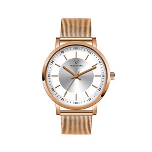 Stainless steel three-hand ladies bracelet watch