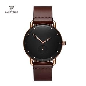 Brown leather Men quartz watches