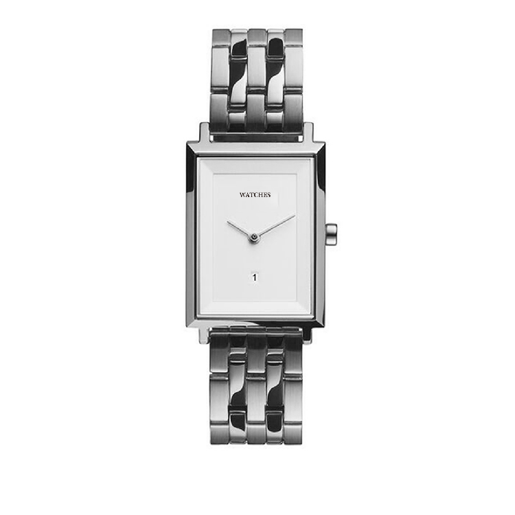 Rectangle steel ladies watch