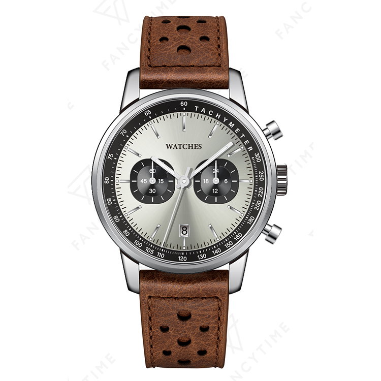 Genuine Leather Men Chronograph watch