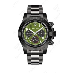 42 mm stalen heren chronograaf horloge