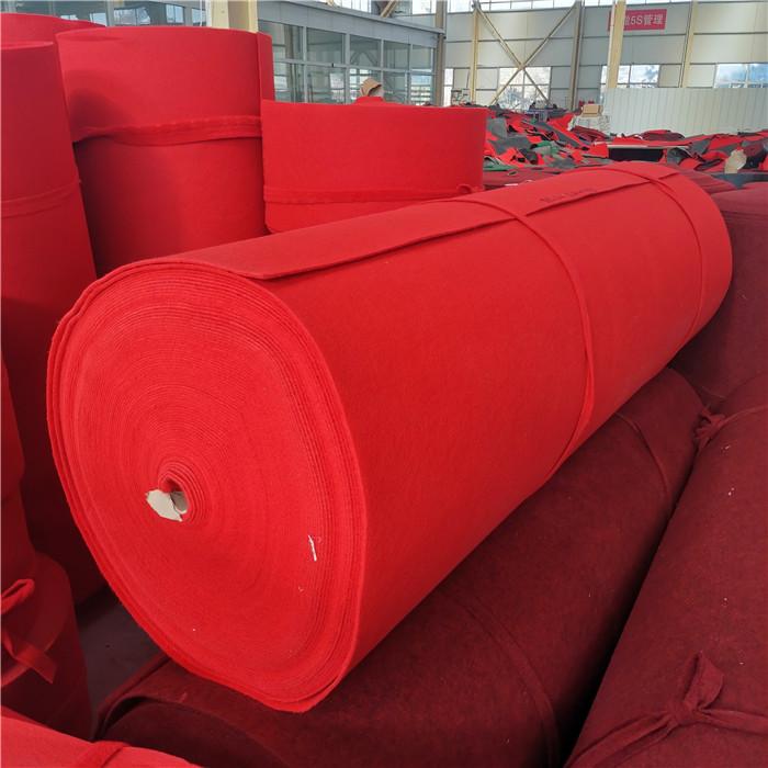 Needle Punched Polyester Non Woven Red Carpet