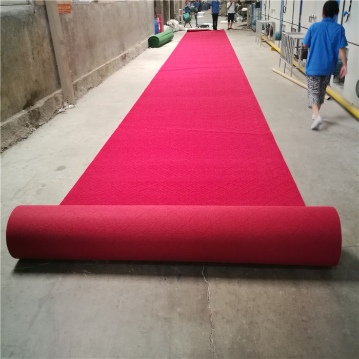 Needle Punched Polyester Non Woven Red Carpet