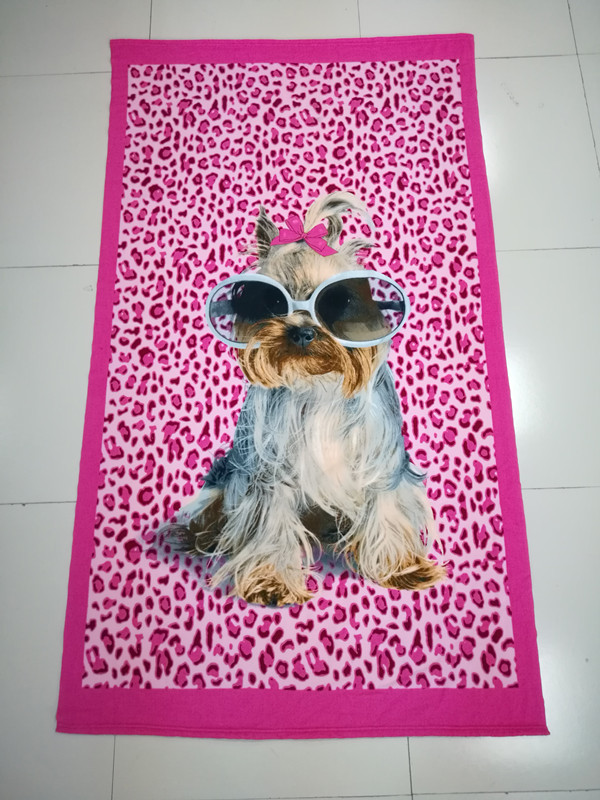 custom print velour terry sublimation microfiber beach towel