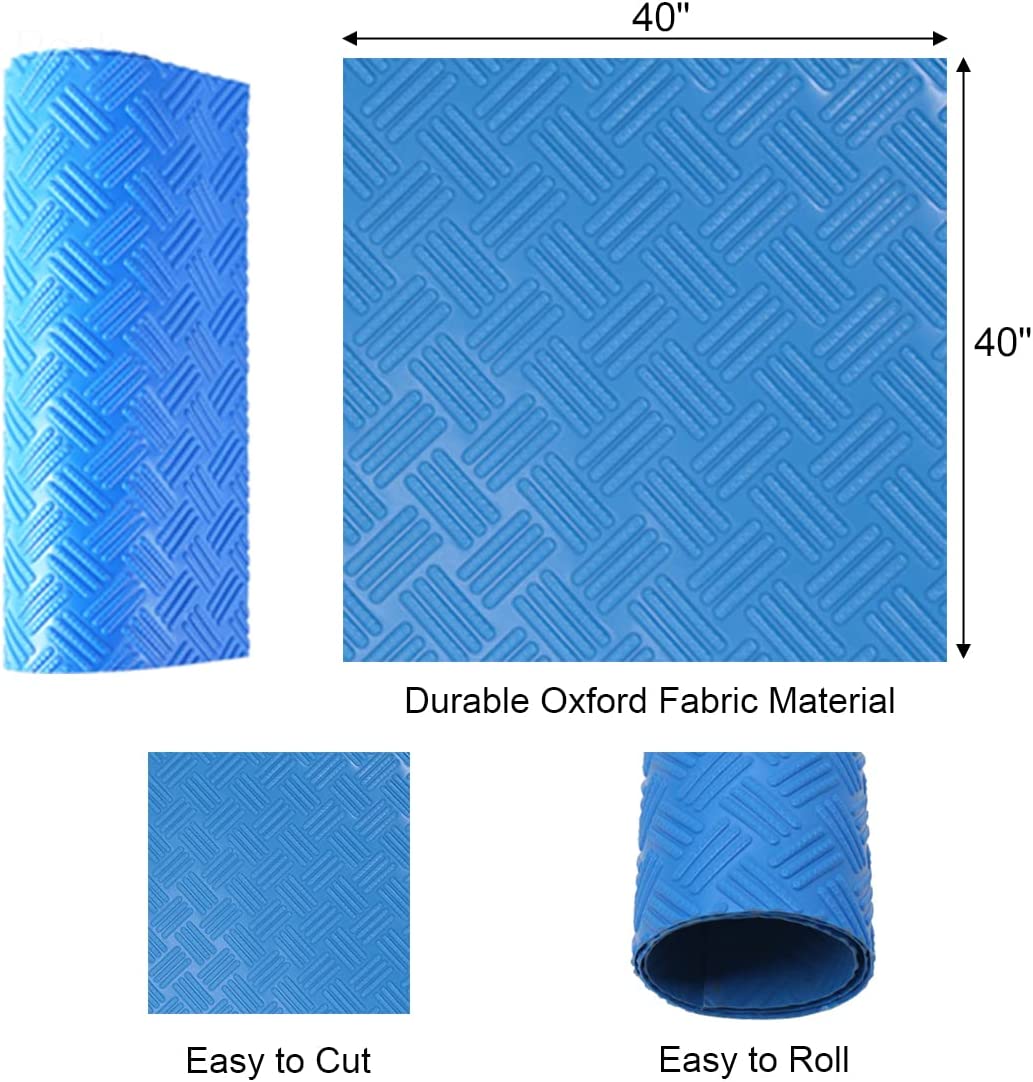 Blue Medium (36 X 36 inch) Swimming Pool Ladder Mat Protective Pool Ladder Pad Step Mat with Non-Slip Texture