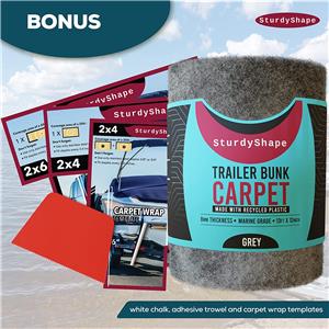 Premium Boat Trailer bunk Carpet Kit -The Marine Carpet Boat bunk Board Carpet Boat bunk Carpet, Jet ski bunk Boat Trailer Carpet