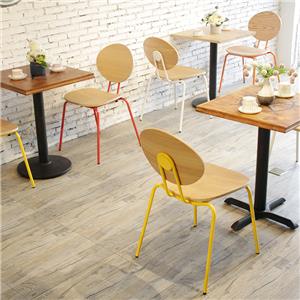 Colourful Minimalist Wood Seat Restaurant Coffee Dining Ovni Chair