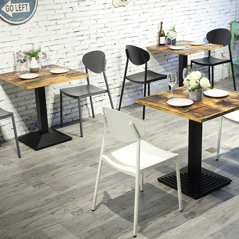 Italiaanse stapelbare bistro-café-restaurantstoel, geen kunststof aluminium stoel