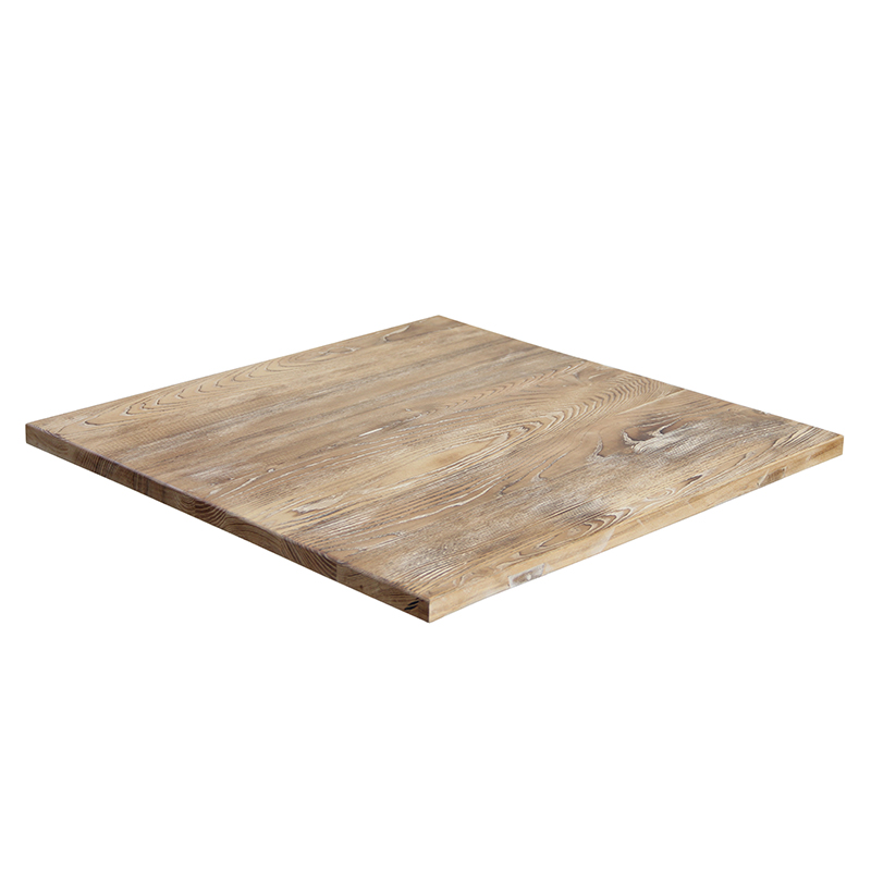 Piano d'appoggio industriale antico di legno di quercia per il tavolo da pranzo dell'hotel di banchetto