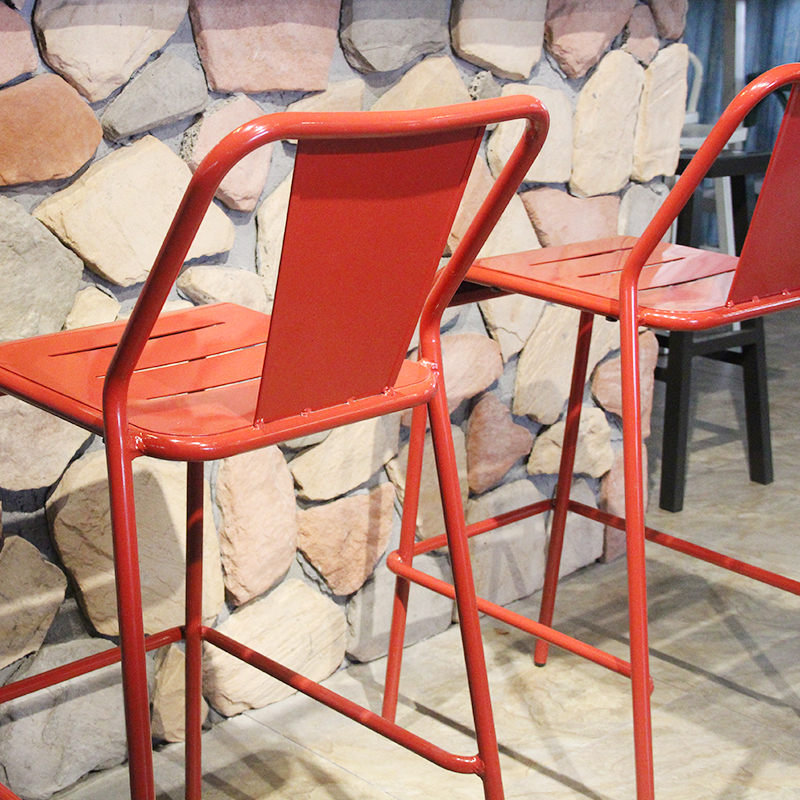 Colorful Industrial Bistro Hotel Counter High Bar Stool Chair
