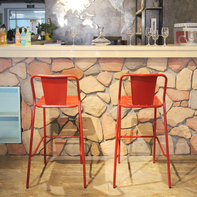 Colorful Industrial Bistro Hotel Counter High Bar Stool Chair