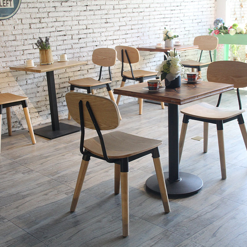 Fashion Design Bistro Coffee Dinning Metal Frame Bentwood Chair