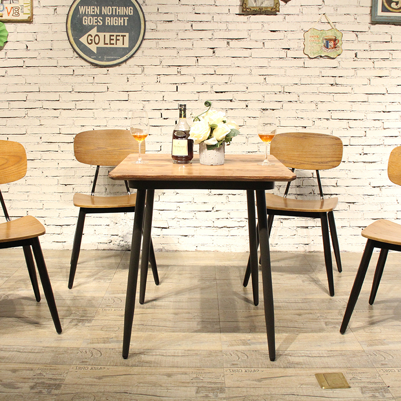 Mesa de muebles de café de restaurante de barra de loft cuadrada personalizada