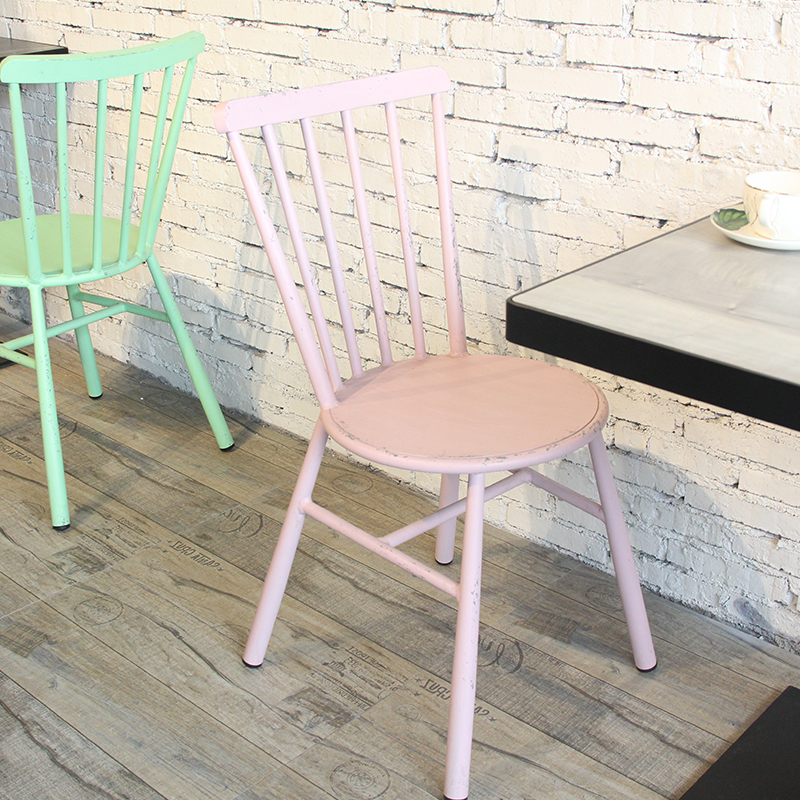 French Retro Stackable Outside Colorful Windsor Dining Chair