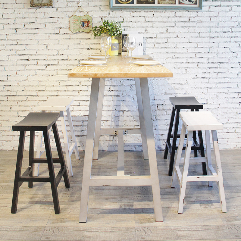 Industrial Coffee Bistro Rectangle Long High Bar Table Furniture