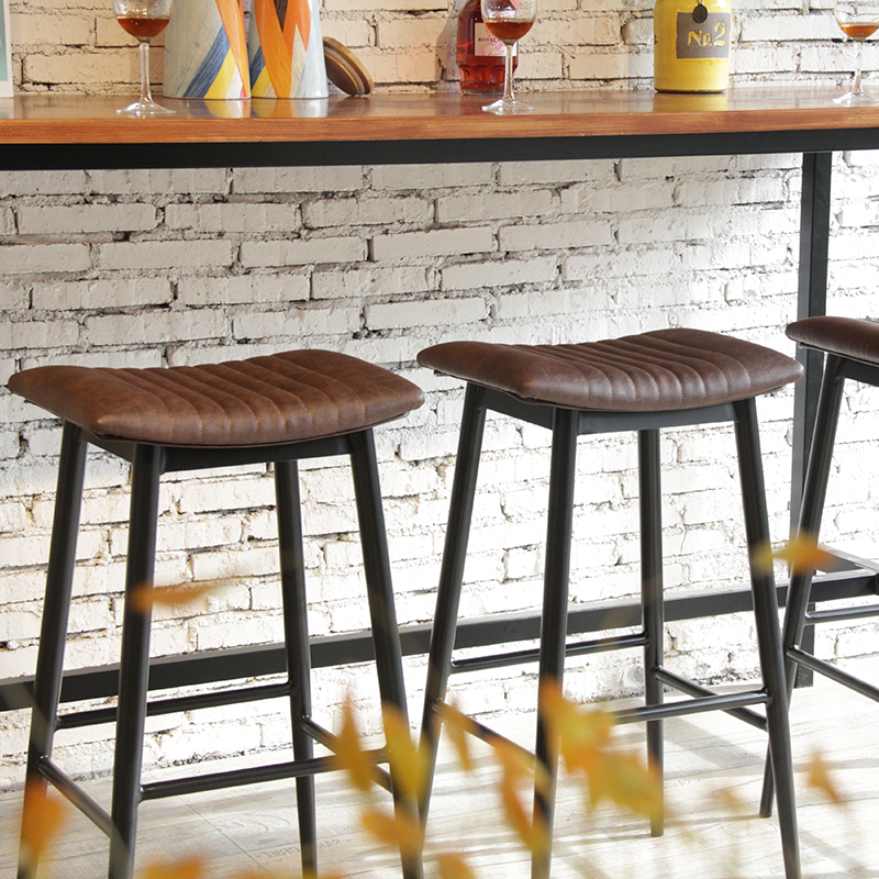 Tabouret haut de meubles de bar d'ameublement en cuir de luxe moderne