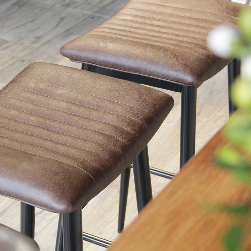 Modern Luxury Leather Upholstery Bar Furniture High Stool