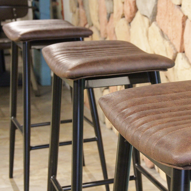 Modern Luxury Leather Upholstery Bar Furniture High Stool